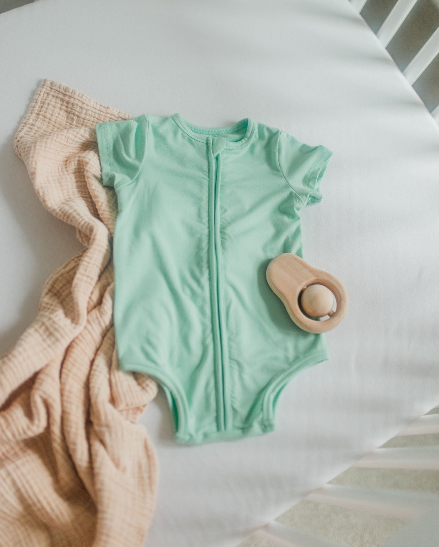 Short Sleeve Onesie - Seafoam Green